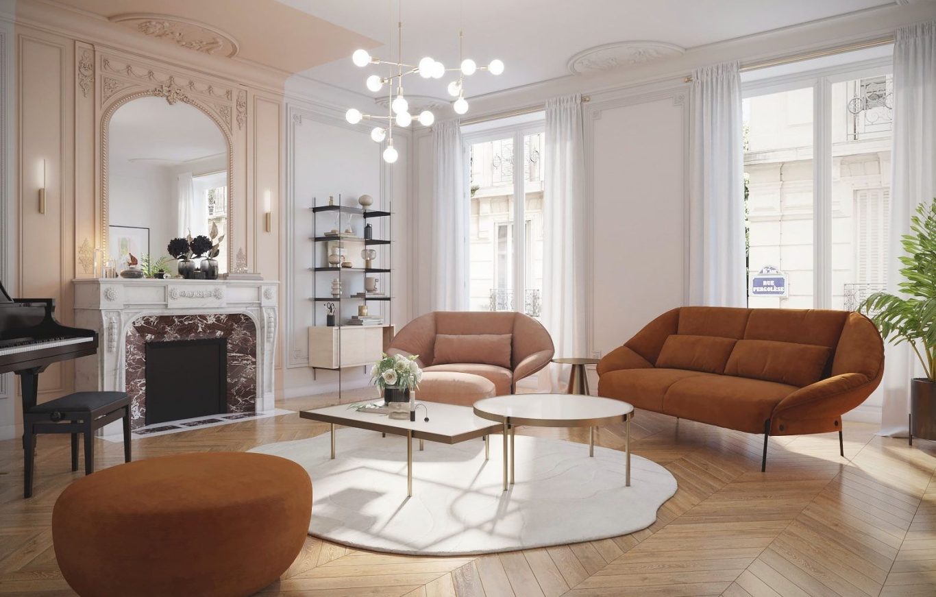 Rénovation salle de bain avec Nhuru Design Salle de bain moderne avec baignoire, douche vitrée et rangements en marbre.